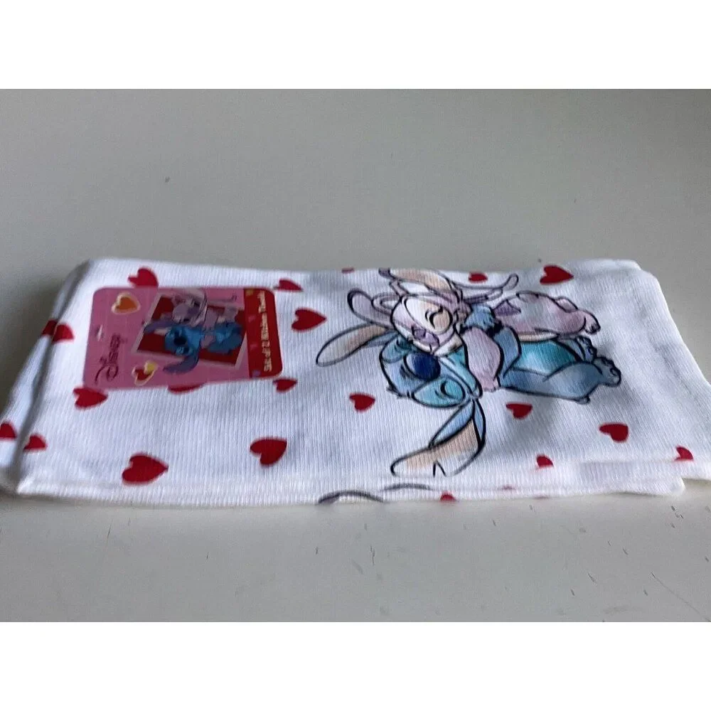 2 Pack‎ Disney Stitch And Angel Kitchen Towels Hearts Valentine's Day Love NEW